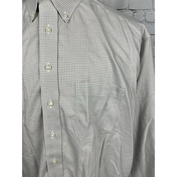 Gold Label Roundtree & Yorke Men’s 16 1/2-35 Button Down Dress Shirt Gray,White - Picture 6 of 9